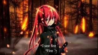 Nightcore I see fire female version  Lyrics [upl. by Mcguire942]