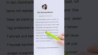 Die Sommerferien  Leseverstehen A2 😍🇩🇪 deutsch deutschkurs deutschlernen german learngerman [upl. by Agn]