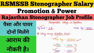 Rajasthan Stenographer Salary  RSMSSB Stenographer Vacancy 2024  New Latest News Today [upl. by Elumas4]