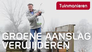 Hoe verwijder je groene aanslag van schutting of vlonder  Tuinmanieren [upl. by Enoob]