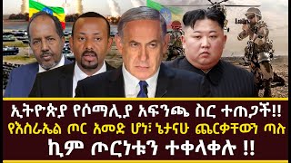 ኢትዮጵያ የሶማሊያ አፍንጫ ስር ተጠጋች የእስራኤል ጦር አመድ ሆነ፣ ኔታናሁ ጨርቃቸውን ጣሉ ኪም ጦርነቱን ተቀላቀሉ [upl. by Lyris]