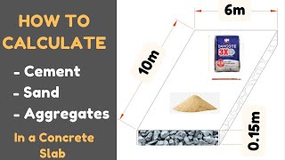 How to Calculate Cement Sand and Aggregates In Concrete Slab  Easy StepbyStep Quantity Calcs [upl. by Atikkin]