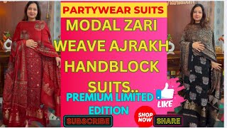 91224PARTYWEAR HEAVY MODAL ZARI SPECIAL AJRAKH HANDBLOCK EXCLUSIVE MOST DEMANDING COLLECTION [upl. by Resarf51]