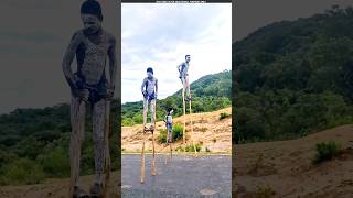 Banna Tribe Stick Walking People shorts ytshots [upl. by Anaerdna]