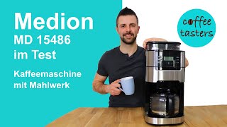 Medion Kaffeemaschine mit Mahlwerk MD 15486 ⭐ Testbericht [upl. by Salot693]