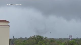 VIDEO EF1 tornado damages industrial building in Sarasota [upl. by Savadove]