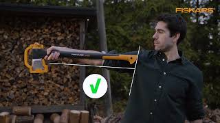 How to choose the right size splitting axe  Fiskars [upl. by Aicilaana]