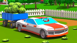 Tracteur VS Voiture de course dans Cars Town  Dessins animés pour les enfants [upl. by Atinram]