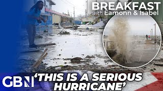 WATCH Hurricane Beryl TEARS through Barbados at category FIVE strength  This is serious [upl. by Ilak933]