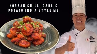 Korean Chili Garlic Potatoes Indian style  full recipe Hindi me [upl. by Carilyn412]