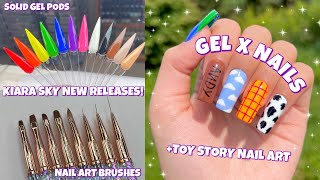 TRYING NEW SOLID GEL ART PODS amp NAIL ART BRUSHES FROM KIARA SKY  GEL X TUTORIAL  TOY STORY NAILS [upl. by Eiramannod]