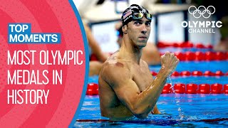 Athletes with the most Olympic Medals ever  Top Moments [upl. by Collyer]