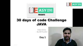 Day 1  DataType  30 days of code ChallengeHackerrank in JAVA  easyfreenotes [upl. by Ainavi125]