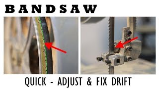 Adjust Bandsaw  Drift Resaw Blade Guides Tension Sharpening [upl. by Airom]