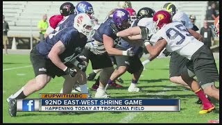 Benefits of EastWest Shrine Game at Trop today Jan 21 2017 [upl. by Salot]