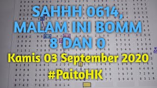 TARIKAN PAITO HK HARI INI 03 SEPTEMBER 2020  BOCORAN TOGEL HONGKONG MALAM INI [upl. by Suidaht]