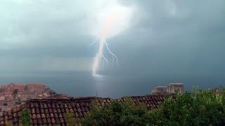 Dubrovnik Thunderstorm amp Waterspout [upl. by Elocen105]