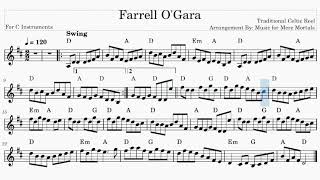 Farrell OGaras  Celtic Reel  Play Along for C Instruments [upl. by Melnick]