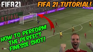 HOW TO PERFORM THE PERFECT FINESSE SHOT  FIFA 21 TUTORIAL [upl. by Karolina]