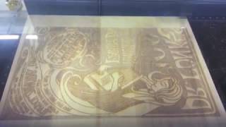 Laser cut wood block printing process video [upl. by Nlycaj]