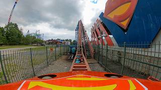 SUPERMAN RIDE OF STEEL  POV  Six Flags America [upl. by Ire935]