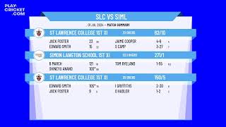 St Lawrence College 1st XI v Simon Langton School 1st XI [upl. by Nide858]