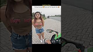 Cute girl Reaction amp Flirting Rapido Boy🥰superbike shorts bike rider cutegirl rapido flirting [upl. by Oivaf]