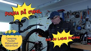 Lagning punktering på cykel [upl. by Nerradal]