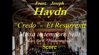 Haydn  Missa In Tempore Belli  Paukenmesse  3c Credo  Et Resurrexit  Score [upl. by Assiram54]