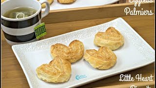 Eggless Palmiers  Little Hearts Biscuits [upl. by Eilis]