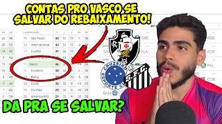 VEJA OQUE O VASCO PRECISA FAZER PRA CHEGAR AOS 46 PONTOS E SE SALVAR DO REBAIXAMENTO NO BRASILEIRÃO [upl. by Baillieu151]