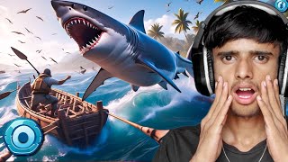 A GIANT SHARK ATTACKED ON OUR BOAT  Raft Hindi Gameplay  Raft Simulator Gameplay [upl. by Zenda]