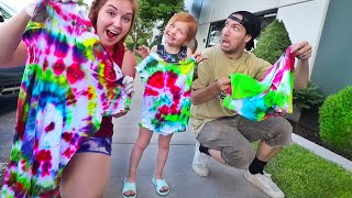 Adley learns how to TieDye Surprise mom and dad with new clothes [upl. by Bez595]