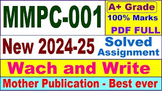 MMPC 001 solved assignment 202425 in English  mmpc 001 solved assignment 2025  mmpc1 202425 [upl. by Kowtko]