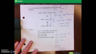 Profit Equation and Contribution Margin Ratio [upl. by Romito]