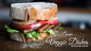 ベジでもがっつり！肉なしカルビサンドイッチの作り方How to make Okara Konjac Sandwich  Veggie Dishes by Peaceful Cuisine [upl. by Lagasse]