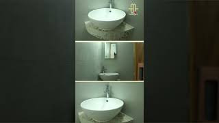 corner mounted  wall hung wash basin  esratplace shorts interiordesign short shortvideo [upl. by Nylaret297]