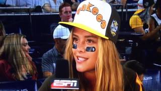 Nina Agdal AirHead Bimbo All Star Softball Game Interview [upl. by Levana]