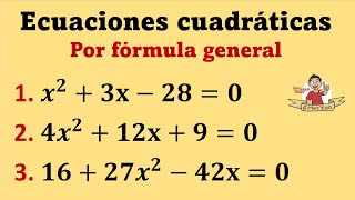 Fórmula general para resolver ecuaciones cuadráticas [upl. by Wehtta213]