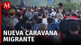 Nueva caravana migrante parte de Suchiate Chiapas para cumplir el sueño americano [upl. by Ximenez880]