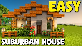 Minecraft How to Build Suburban Starter House  TUTORIAL [upl. by Holder]