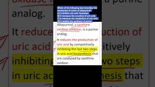 GOUTQuestion6 Allopurinol MOA [upl. by Karney]