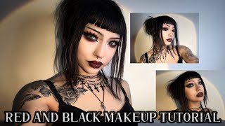 red and black goth makeup tutorial [upl. by Diena660]