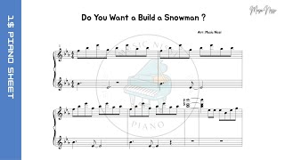 1 Piano Sheet Music ⎥Disney Song Piano Cover⎥Frozen Do you want a build a snowman ⎥Disney OST [upl. by Enaols633]