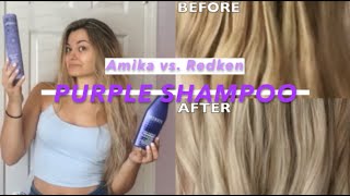 AMIKA vs REDKEN The BEST purple shampoo [upl. by Kissiah]