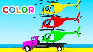 Fun Learn Colors Nursery Rhymes Helicopter Cars w Spiderman for Babies  Superheroes for kids [upl. by Loats]