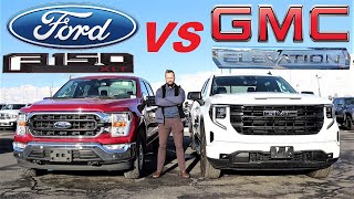 2023 Ford F150 XLT VS 2023 GMC Sierra 1500 Elevation Which quotAffordablequot Pickup Is Best [upl. by Enirahtak]