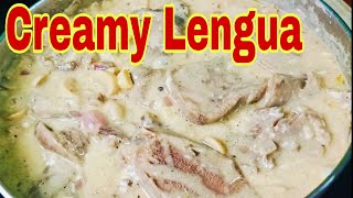 How to Cook Creamy Lengua  Lengua Recipe  Beef Lengua in Creamy Mushroom Soup [upl. by Tait324]