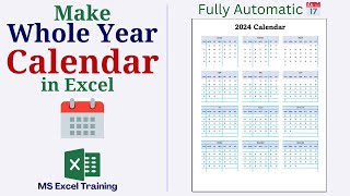 How to Make Yearly Calendar in Excel for Any Year [upl. by Nylidnam104]