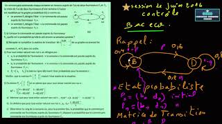 graphe probabiliste bac eco rappel de cours et correction dexercice N 2 session de controle 2016 [upl. by Friedland387]